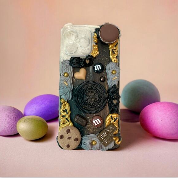 ⤵️Chocolate IPhone Case Cream Glue Handmade Case For IPhone 13 ProMax | Decoden - Picture 2 of 8